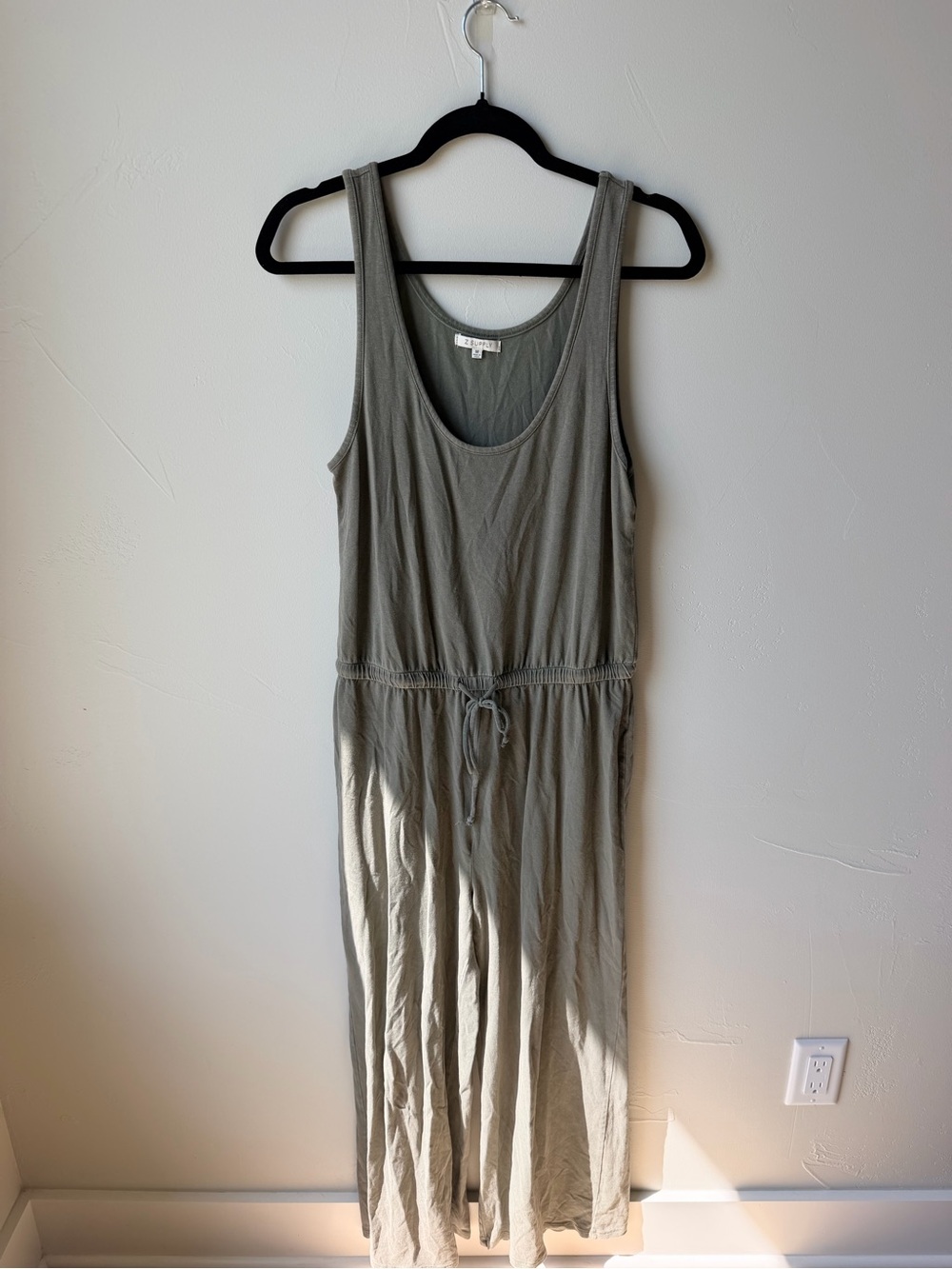 Z Supply Olive Scoop Neck Drawstring Maxi Jumpsuit